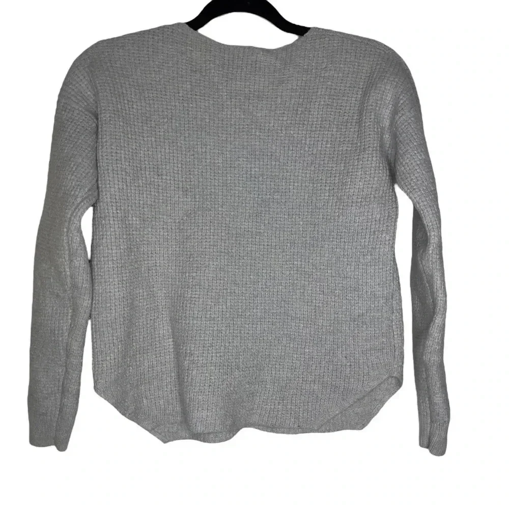 Aritzia Wilfred Free Wolter Wool Grey V-Neck Long Sleeve Knit sweater Size Small - Picture 10 of 10
